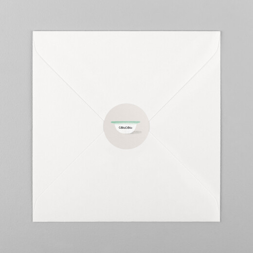 Stickers pour enveloppes naissance Petits Bols vert - Vue 2