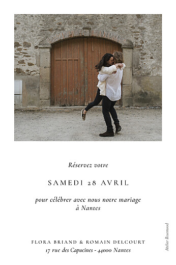Save the Date Poésie amoureuse (petit) blanc - Verso