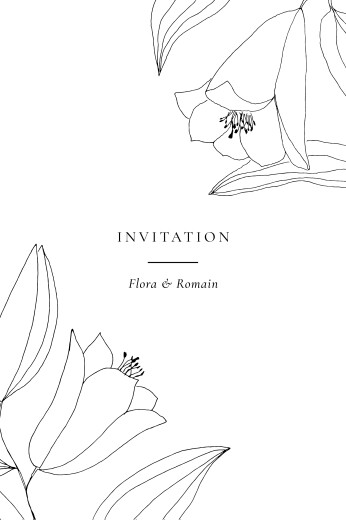 Carton d'invitation mariage Poésie amoureuse blanc - Recto