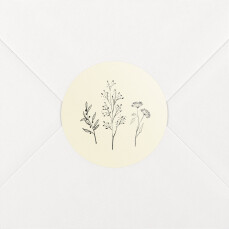 Stickers pour enveloppes baptême Herbier beige