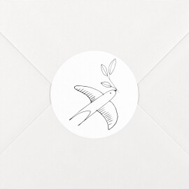 Stickers pour enveloppes naissance Orphée blanc