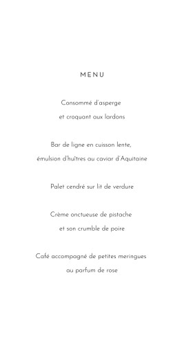 Menu de mariage Lettres fleuries blanc - Page 3