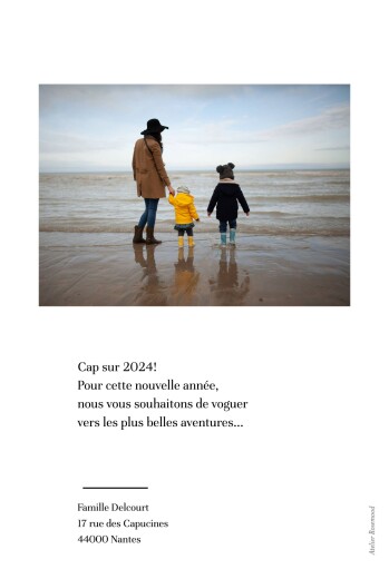Carte de voeux Happy year blanc - Verso
