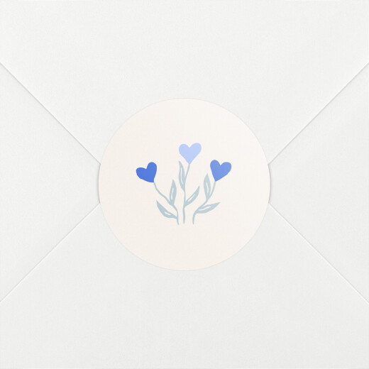 Stickers pour enveloppes naissance Jardin de flœurs bleu - Vue 1