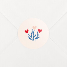 Stickers pour enveloppes naissance Jardin de flœurs rouge