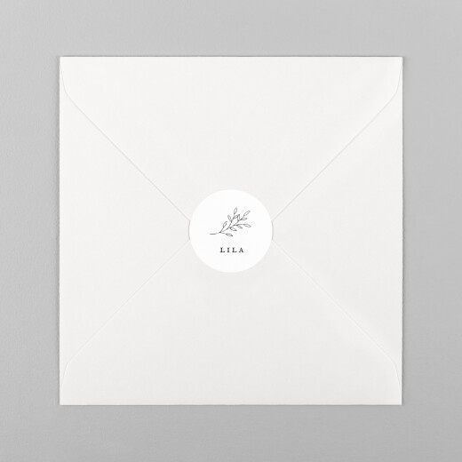 Stickers pour enveloppes naissance Petite gravure (branche) blanc - Vue 2