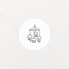 Stickers pour enveloppes naissance Petite gravure blanc