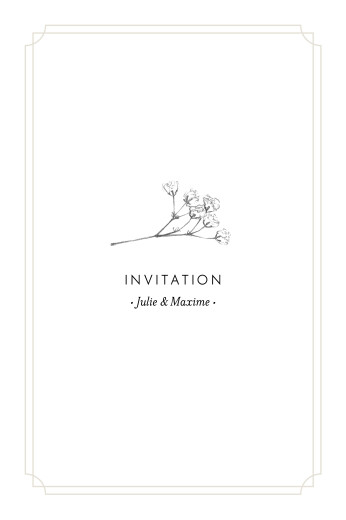Carton d'invitation mariage Joli brin (portrait) beige - Recto