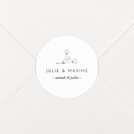 Stickers pour enveloppes mariage Joli brin blanc