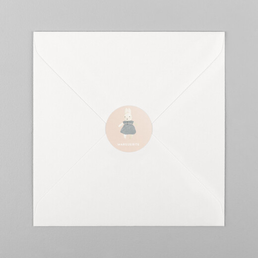 Stickers pour enveloppes naissance Doux rêves (Lapin) rose - Vue 2