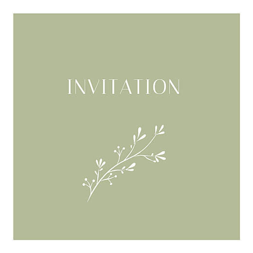 Carton d'invitation mariage Brins d'été lichen - Recto