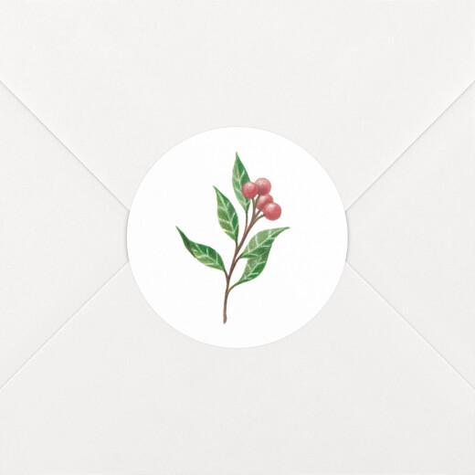 Stickers pour enveloppes vœux Année fleurie blanc - Vue 1