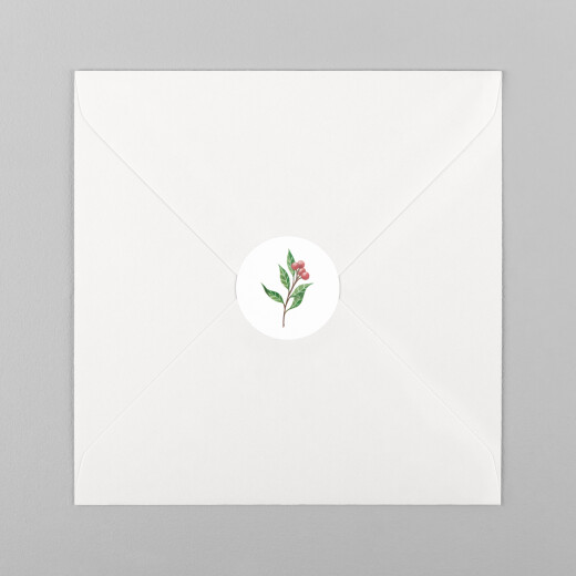 Stickers pour enveloppes vœux Année fleurie blanc - Vue 2