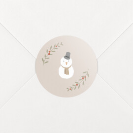 Stickers pour enveloppes vœux Cottage (bonhomme de neige) Rose