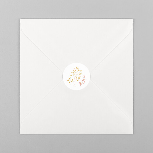 Stickers pour enveloppes mariage Brins d'été ocre - Vue 2