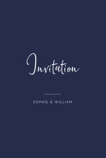 Carton d'invitation mariage Intemporel (portrait) bleu