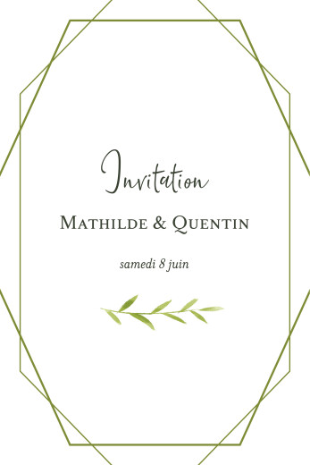 Carton d'invitation mariage Enchanté vert - Recto