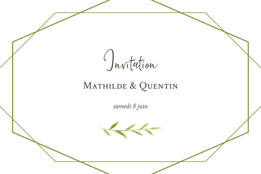 Carton d'invitation mariage Enchanté (paysage) vert - Recto