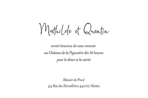 Carton d'invitation mariage Enchanté (paysage) vert - Verso