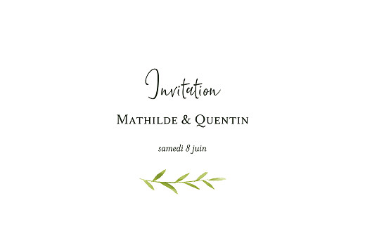 Carton d'invitation mariage Enchanté (dorure) vert - Recto