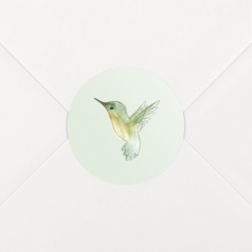 Stickers pour enveloppes naissance Petit Colibri vert - Vue 1