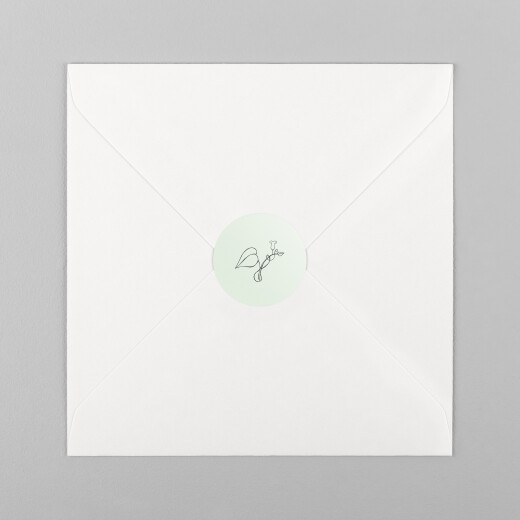 Stickers pour enveloppes naissance Petit Colibri (Feuillage) vert - Vue 2
