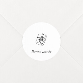 Stickers pour enveloppes vœux Petite gravure blanc