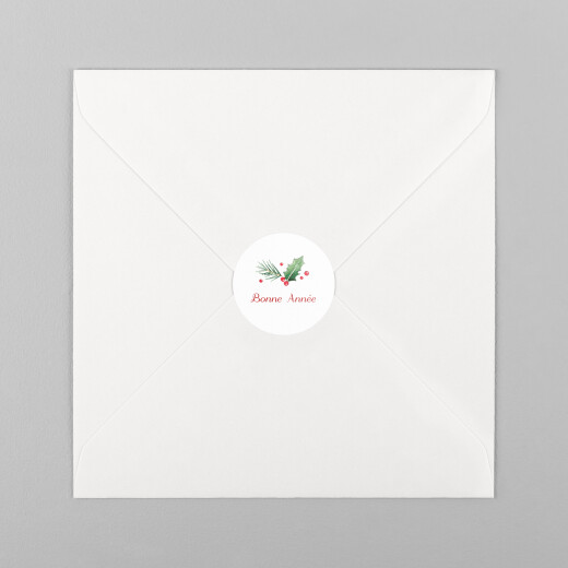 Stickers pour enveloppes vœux Houx d'hiver - Vue 2