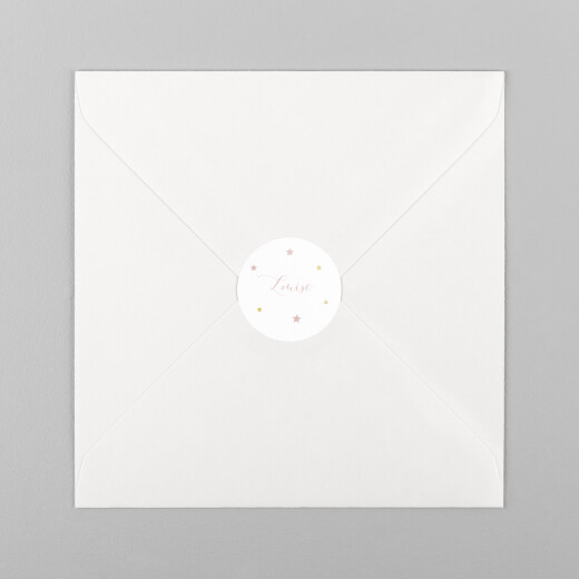 Stickers pour enveloppes naissance Lovely family rose - Vue 2