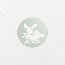 Stickers pour enveloppes naissance Histoire du soir (faon) Vert