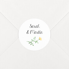 Stickers pour enveloppes mariage Cadre Fleuri Blanc