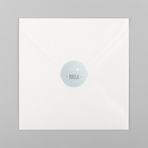 Stickers pour enveloppes naissance Cosmos Bleu ciel - Vue 2