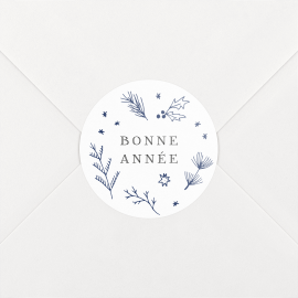 Stickers pour enveloppes vœux Ornement festif Bleu