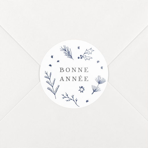 Stickers pour enveloppes vœux Ornement festif Bleu - Vue 1