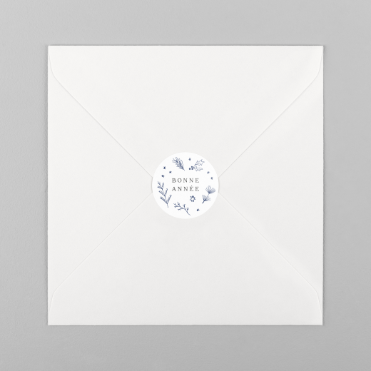 Stickers pour enveloppes vœux Ornement festif Bleu - Vue 2