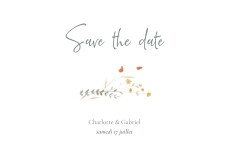 Save the Date Couronne florale Ocre
