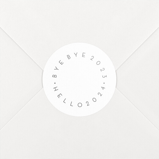 Stickers pour enveloppes vœux Hello goodbye blanc - Vue 1