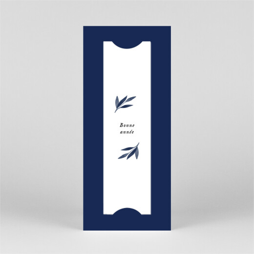 Carte de voeux Feuille aquarelle (marque page) Bleu - Vue 3