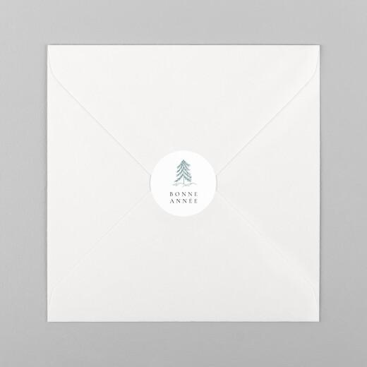 Stickers pour enveloppes vœux Boréal bleu - Vue 2