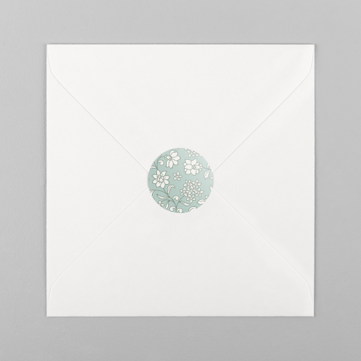Stickers pour enveloppes naissance Brins fleuris bleu - Vue 2