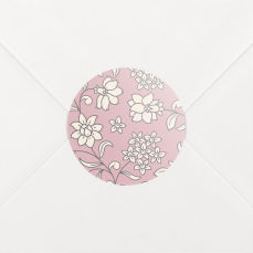 Stickers pour enveloppes naissance Brins fleuris rose