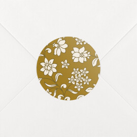 Stickers pour enveloppes vœux Brins fleuris ocre