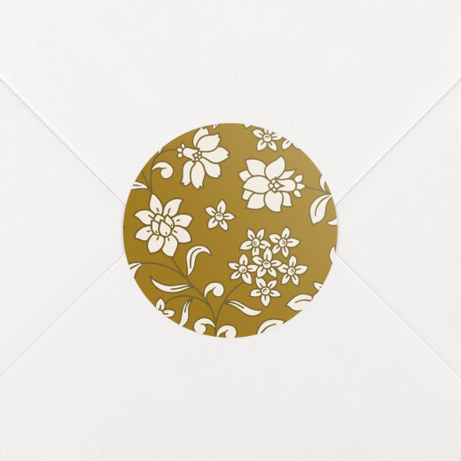 Stickers pour enveloppes vœux Brins fleuris ocre - Vue 1