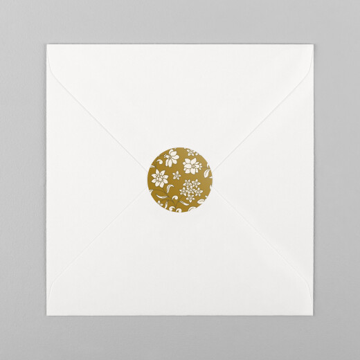 Stickers pour enveloppes vœux Brins fleuris ocre - Vue 2