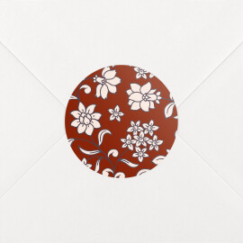 Stickers pour enveloppes vœux Brins fleuris rouge