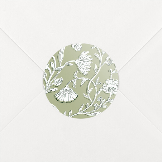 Stickers pour enveloppes vœux Douces indiennes vert - Vue 1