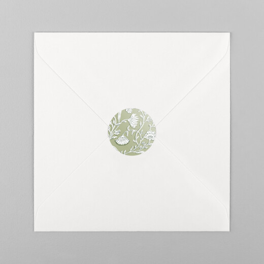Stickers pour enveloppes vœux Douces indiennes vert - Vue 2