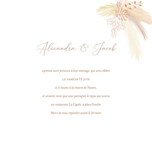 Faire-part de mariage Bouquet bohème (4 pages) beige - Page 3