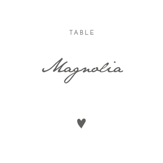 Marque-table mariage Élégant coeur blanc - Recto