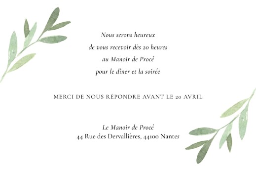 Carton d'invitation mariage Luberon (paysage) beige - Verso